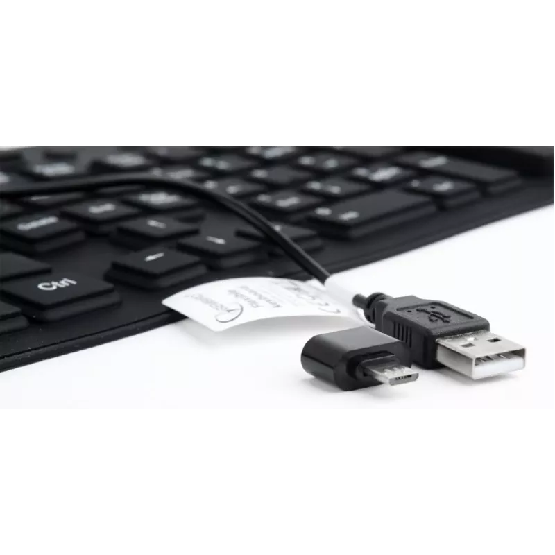 Silikoninäppäimistö USB+PS/2 musta