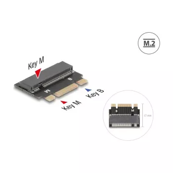 DeLOCK 64342 sisäinen M.2-adapteri isäntäliitäntä M.2 uros musta