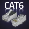RJ45-modulaariliitin QOLTEC 54556 CAT6 FTP, hopea, 18×22×11 mm, 100 kpl:n pakkaus