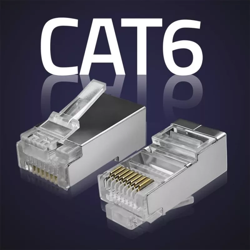 RJ45-modulaariliitin QOLTEC 54556 CAT6 FTP, hopea, 18×22×11 mm, 100 kpl:n pakkaus
