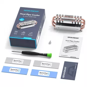 Jäähdytyssiili GRAUGEAR G-M2HS06 alumiini kupari M.2 NVMe SSD:lle