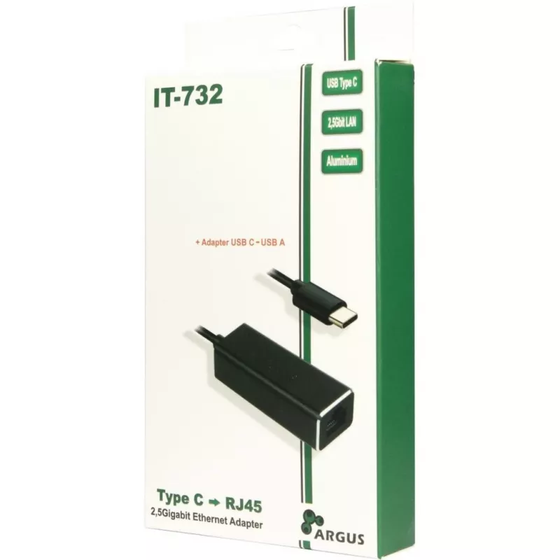 Ethernet-sovitin Inter-Tech IT-732 2500 Mbit/s USB Type-C johdollinen