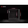 PC-kotelo SAVIO Noctis Flow RGB — Cube, ATX/Mini-ITX, 3x 120 mm etutuulettimet, karkaistu lasisivupaneeli, max. GPU 35 cm