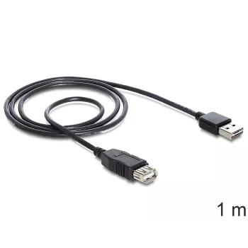 USB-kaapeli DeLOCK EASY-USB 2.0-A 1 m musta