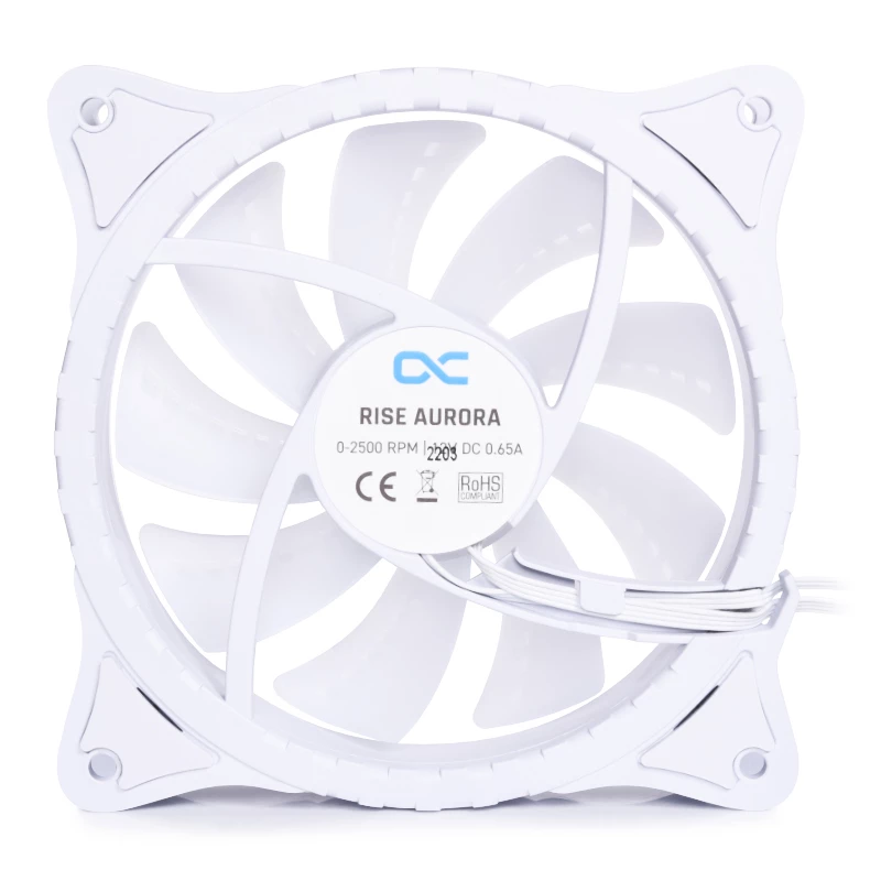 Alphacool Rise Aurora 24850 120 mm PWM-kotelotuuletin, 120x120x25 mm, valkoinen