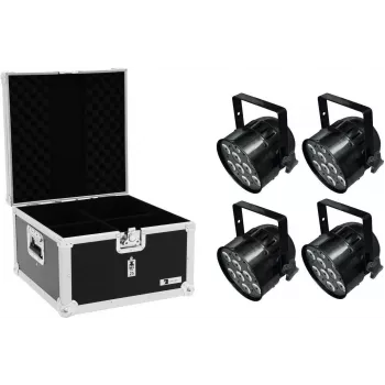 LED PAR-valonheitin EUROLITE PAR-56 QCL Short 4x EPS-laukulla — 4-in-1-QCL-LEDit, PAR-56-koko, kompakti lyhyt runko