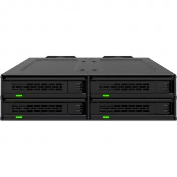 ICY DOCK - MB324V4P-B - ExpressCage - 4 paikan 15 mm U.2/U.3 SSD-vaihtokehys 5,25 asennuspaikkaan – työkaluton SSD-asennusjärjestelmä