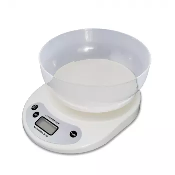 Elektroninen keittiövaaka ESPERANZA EKS007 — 5 kg kapasiteetti, 1 g tarkkuus, valkoinen