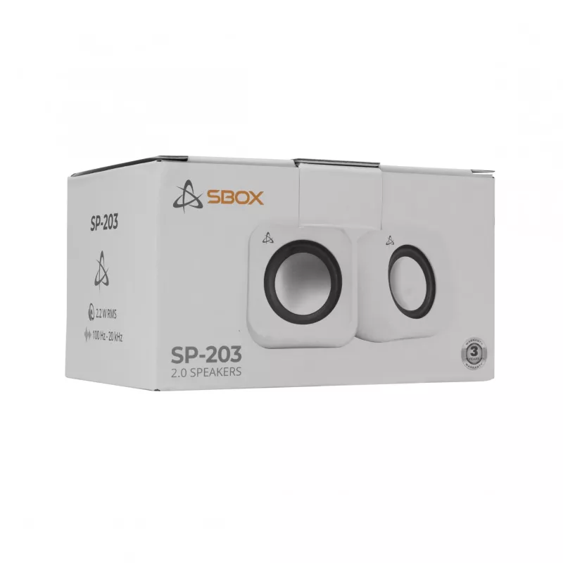 Kaiutin Sbox SP-203 valkoinen, 20W