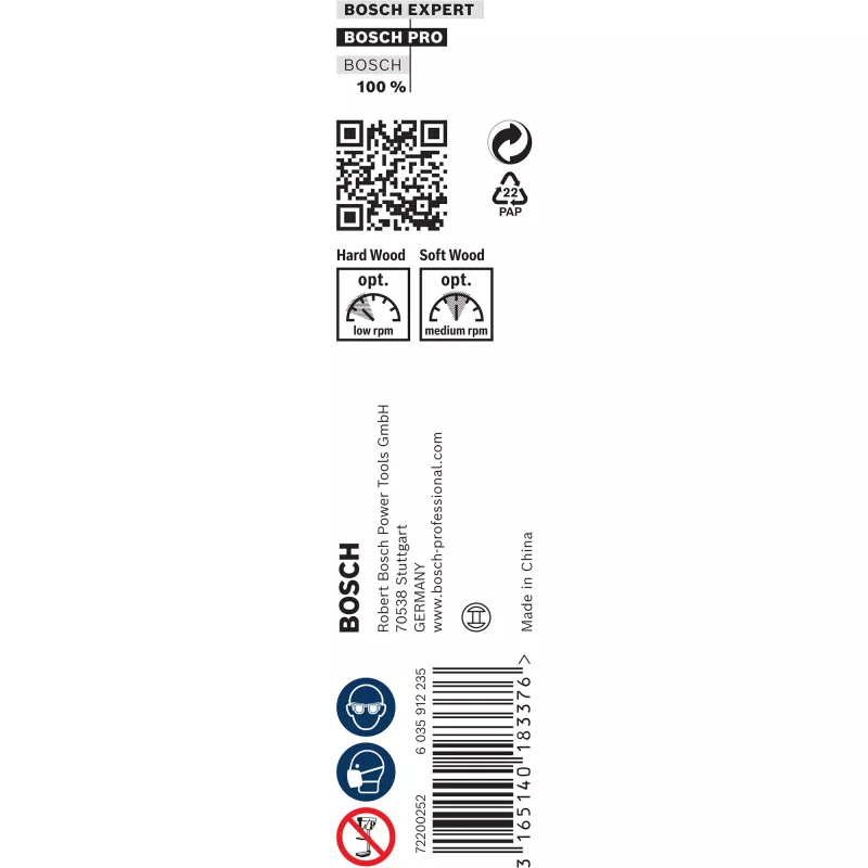 Bosch 2608597628 PRO Wood käärmeporanterä puulle, 14 mm, kokonaispituus 235 mm, työpituus 170 mm, kuusiovarsi