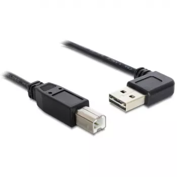 DeLOCK Easy - USB-kaapeli - USB (M) vasen/oikea kulma, käännettävä USB Type-B (M) - USB2.0 - 50 cm - musta (85167)