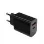 Seinälaturi 2x3A USB-C + USB-A Power Delivery musta