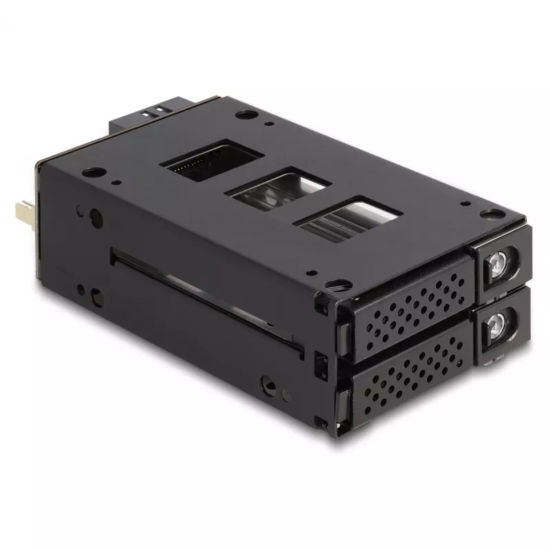 Slim Bay -vaihtokehys 2 x 2.5 inch U.2 NVMe SSD:lle 5.25 inch kehyksellä