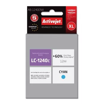 Activejet AB-1240CNX -mustekasetti (korvaa Brother LC1240C/LC1220C), syaani, 12 ml, Supreme