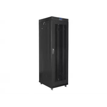 Lanberg FF01-6842-23BL 19" vapaasti seisova kaappi 42U 600x800x2127,5 mm, verkkovi, LCD, 4 tuuletinta, litteäpakattu, 800 kg, IP20, lukko, pyörät, musta