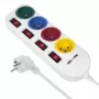 Jatkojohto MACLEAN MCE229W — 4 pistorasiaa, 2× USB, 1,5 m kaapeli, tyyppi F, 10 A, valkoinen