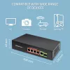 Ethernet PoE -kytkin QOLTEC 52296 — 4x RJ45 PoE-porttia, 1x RJ45 uplink