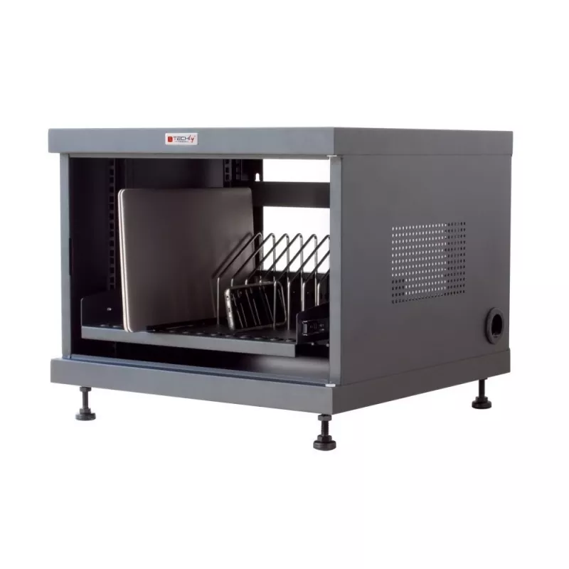 Telinehylly TECHLY 367652 kaapelinhallinta 3M-teippikiinnityksellä, teräs, 550×550×410 mm, musta