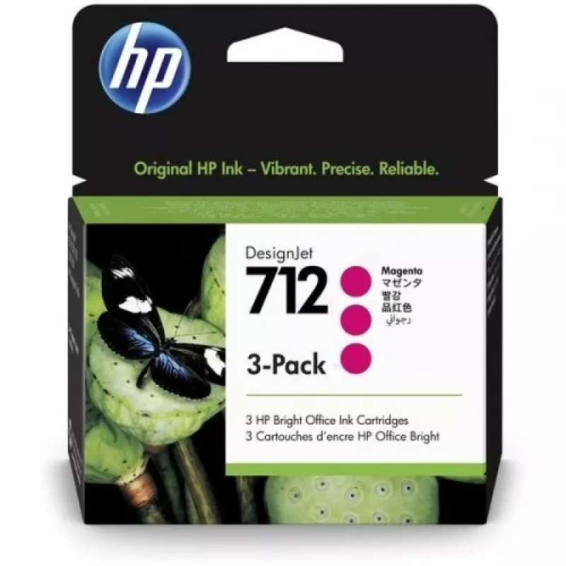 HP 712 (3ED78A) mustepatruuna, magenta (SPEC)