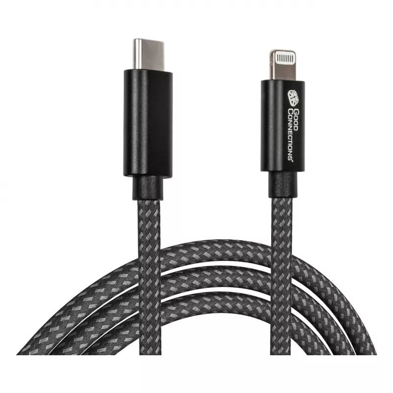 Good Connections USB 2.0 lataus- ja datakaapeli iPhone/iPad/iPod USB-C pistoke Lightning -liitäntään - korkealaatuisesti valmistettu ja virallisesti Applen ze