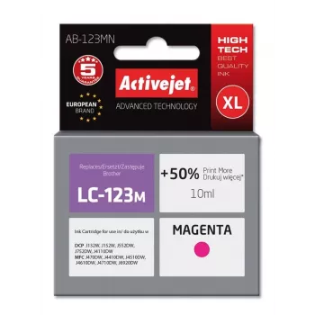 Activejet AB-123MN muste (korvaa Brother LC123M/121M; Supreme; 10 ml; magenta)