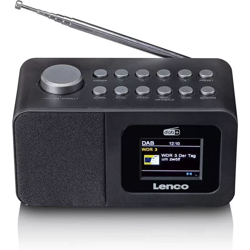 Lenco CR-625BK DAB+/FM-radiokello Bluetoothilla ja langattomalla latauksella, musta