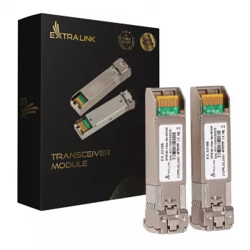 Extralink SFP28 25G 2 kpl:n pakkaus | SFP28-moduuli | 25Gbit/s, LC/UPC Duplex, 1310nm, 10km, Singlemode, DOM verkon lähetin-vastaanotinmoduuli