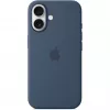 Apple MYY23ZM/A silikonikuori MagSafella iPhone 16:lle, sininen (Denim)