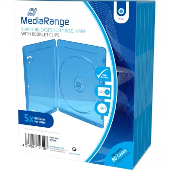MediaRange BOX38 Blu-ray-videokotelo yhdelle levylle, sininen, vähittäispakkaus 5 kpl