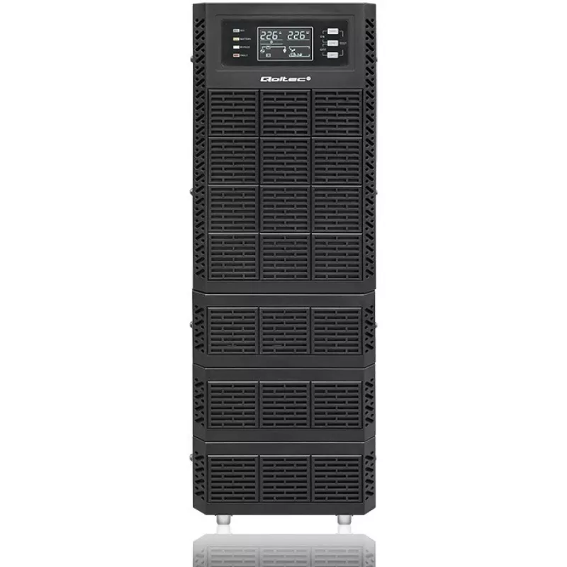 Qoltec 52284 UPS keskeytymätön virransyöttö | 10kVA | 10000W | tehokerroin 1,0 | LCD | EPO | USB | Online