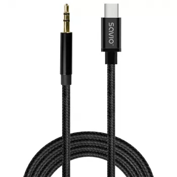 Audiokaapeli Savio CL-187 1 m musta pistoke - pistoke