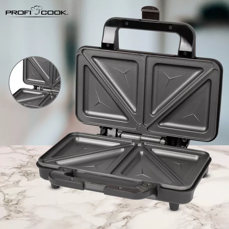 ProfiCook PC-ST 1092 - voileipägrilli - 900 W - ruostumaton teräs/musta