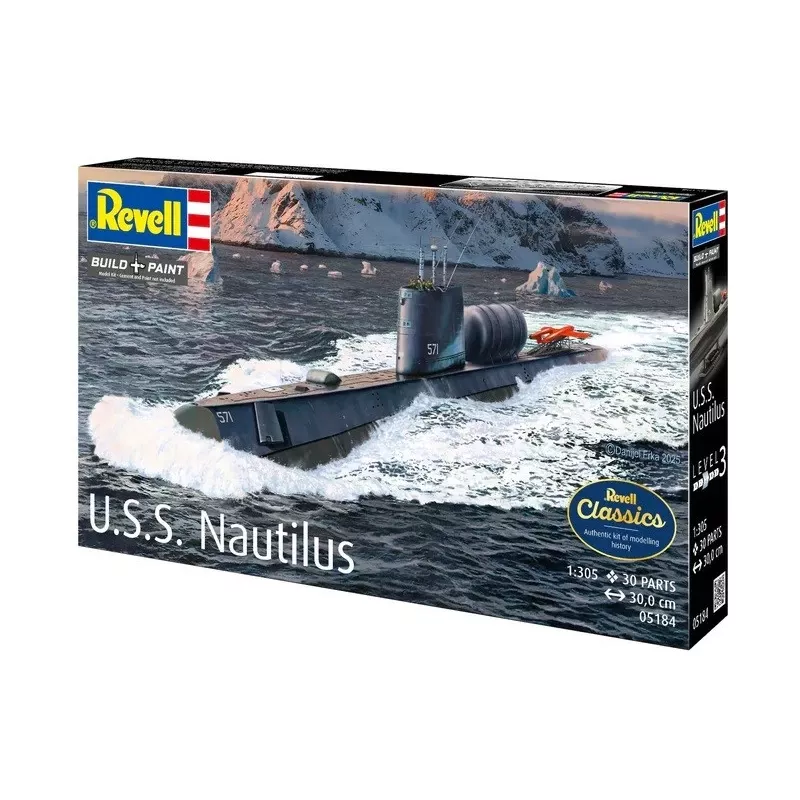 Muovimallilaiva REVELL U.S.S. Nautilus mittakaava 1:305, rakennussarja 05184