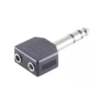 Kaapelisovitin Microconnect AUDANS 6,35 mm 2 x 3,5 mm musta
