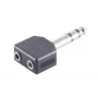 Kaapelisovitin Microconnect AUDANS 6,35 mm 2 x 3,5 mm musta