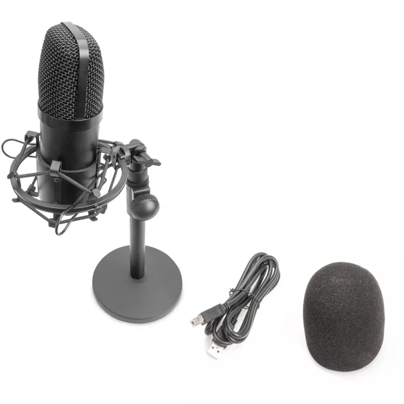USB-kondensaattorimikrofoni, studio, musta