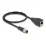 DeLOCK M12 sovitinkaapeli D-koodattu 4-napainen uros RJ45 naaras 50 cm