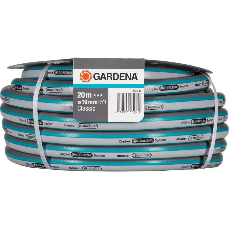 Puutarhaletku Gardena 18022-20 20 m maanpäällinen PVC harmaa oranssi