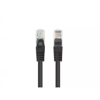 LANBERG verkkokaapeli Cat 6 U/UTP 0,5 m, CCA-johdin, 24 AWG, musta, uros-uros, 10 kpl:n pakkaus