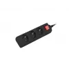 Lanberg PS1-03E-0150-BK jatkojohto (1,5 m, musta)
