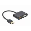 Gembird A-HDMIM-HDMIFVGAF-01 sovitin HDMI-uros – HDMI-naaras + VGA-naaras, ääni ja virtaliitäntä