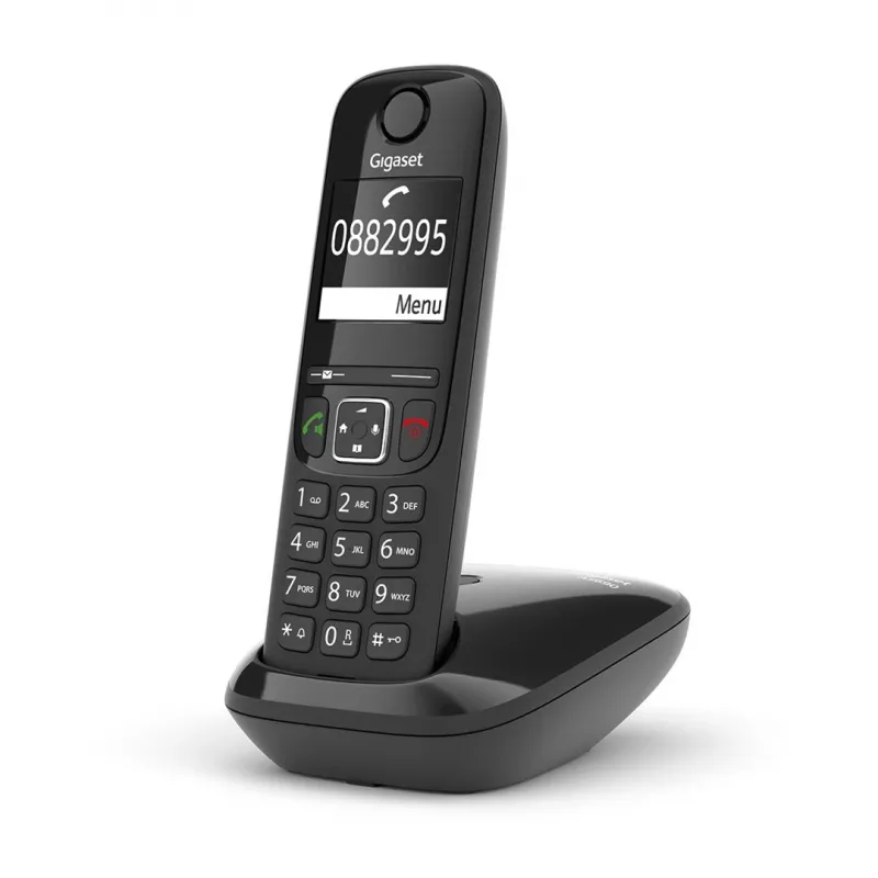 Analogi-/DECT-puhelin Gigaset AS690 numeronäyttö langaton käsiluuri musta