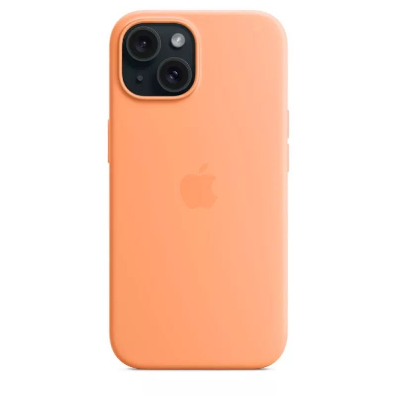 Apple iPhone 15 silikonikotelo MagSafe-yhteensopiva – Orange Sorbet