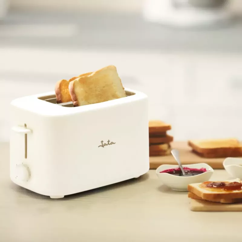 Jata JETT1048 leivänpaahdin, 2 aukkoa, 750 W, 6 paahtoastetta, valkoinen
