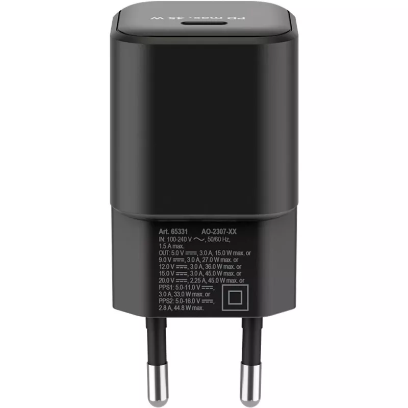 Goobay laturi 65331 sisäkäyttöön AC-pikalaturi musta USB Type-C