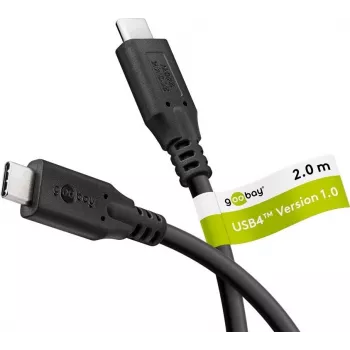 Goobay USB-C™-kaapeli, USB4™, 240 W, 20 Gbit/s, Power Delivery, 2 m (74189)