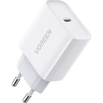 Ugreen USB Power Delivery 3.0 Quick Charge 4.0+ 20W 3A verkkolaite (valkoinen)