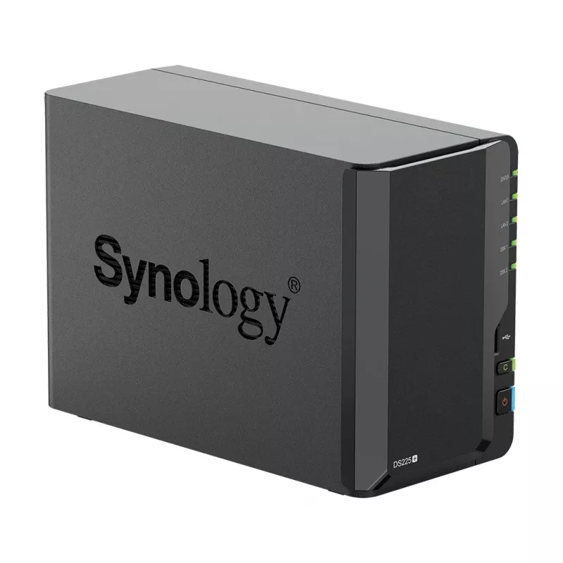 Synology DS225+ 2 Bay NAS työpöytä Intel® Celeron® J4125 2 GB DDR4 Synology DSM musta – vain Synology HDD