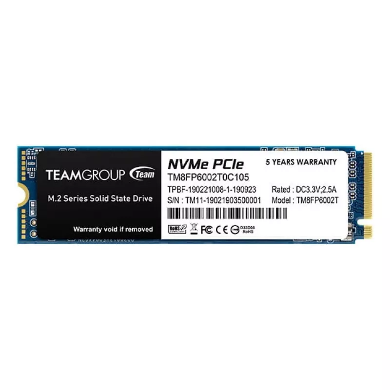 Team Group MP33 - SSD - 2 TB – sisäinen – M.2 2280 – PCIe 3.0 x4 (NVMe) – musta (TM8FP6002T0C101)