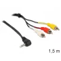 Videokaapeliadapteri DeLOCK 84504 1,5 m 3,5 mm 3 x RCA musta